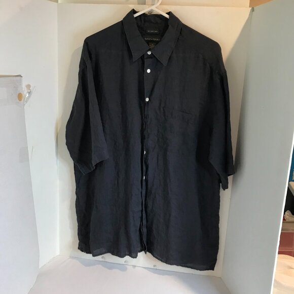 BANANA REPUBLIC MENS LINEN SHORT SLEEVE SHIRT SIZE XL - Picture 1 of 7
